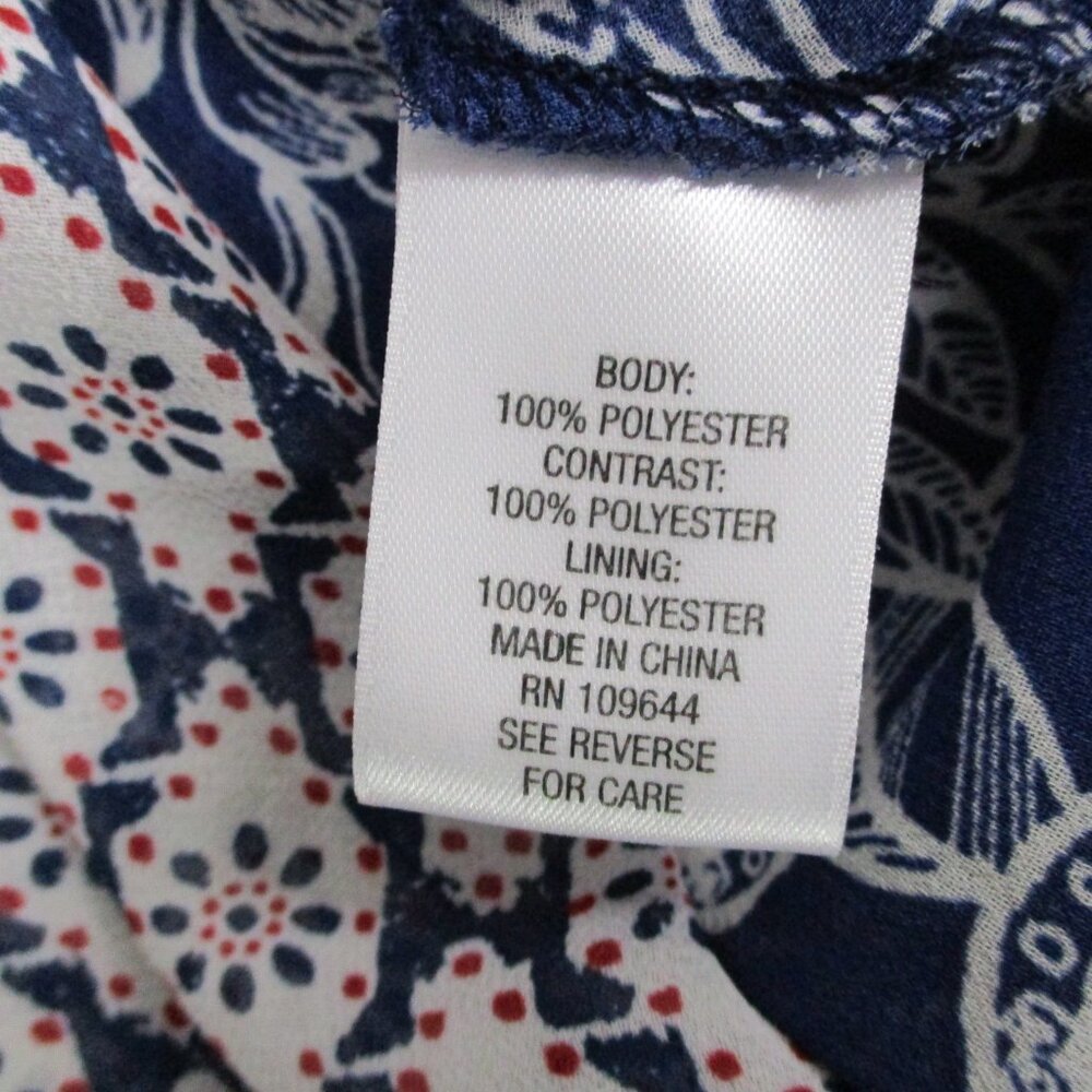 Roz & Ali Floral Semi-Sheer BOHO Midi Skirt Fairy Blue & White Women Size | 10 - Picture 5 of 15